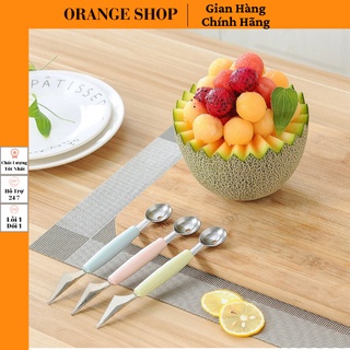 Muỗng múc tỉa hoa quả 2 đầu <3Freeship<3 Dụng Cụ Tỉa Hoa Quả 2 Đầu Muỗng Múc Trái Cây 2 Đầu Orange Shop