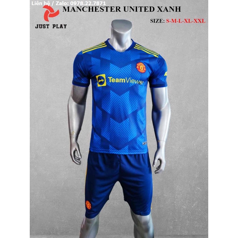 - BỘ QUẦN ÁO BÓNG ĐÁ MU MANCHESTER UNITED SÂN KHÁCH MÀU XANH ĐẬM 2021-2022
