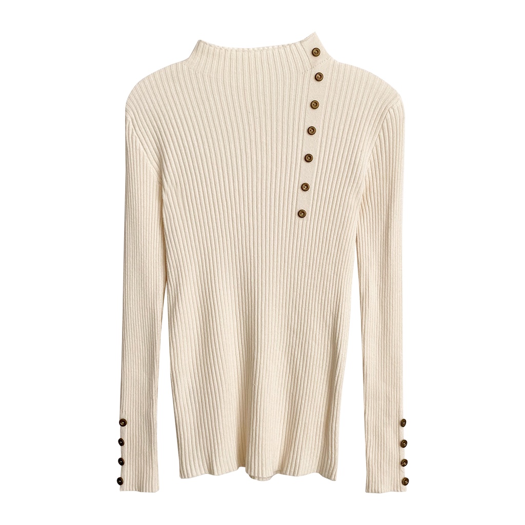 Áo len tay dài cổ cao thời trang xinh xắn cho nữ