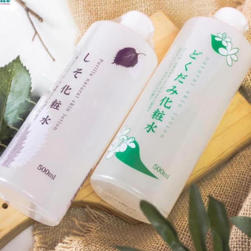 Nước hoa hồng diếp cá tía tô giảm mụn Dokudami 500ml Nhật Bản toner diếp cá Meishoku