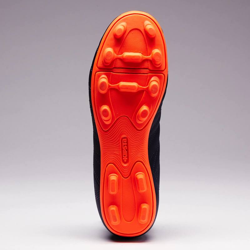 Giày đá bóng sân cỏ tự nhiên Decathlon KIPSTA 300 FG cho trẻ em - Xanh biển/Cam
