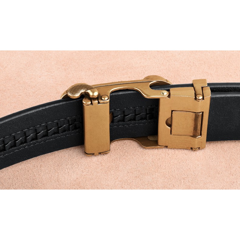 Dây Nịt Nam dài 120cm rộng 3.5cm, Thắt lưng da nguyên miếng dập vân voi, dùng cho khóa tự động