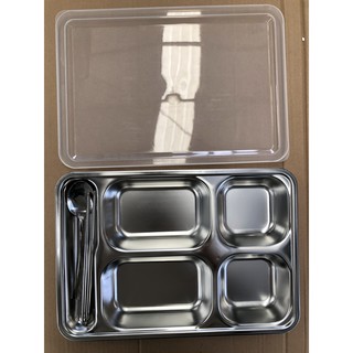 khay chia cơm inox , khay cơm 5 ngăn ,khay cơm văn phòng