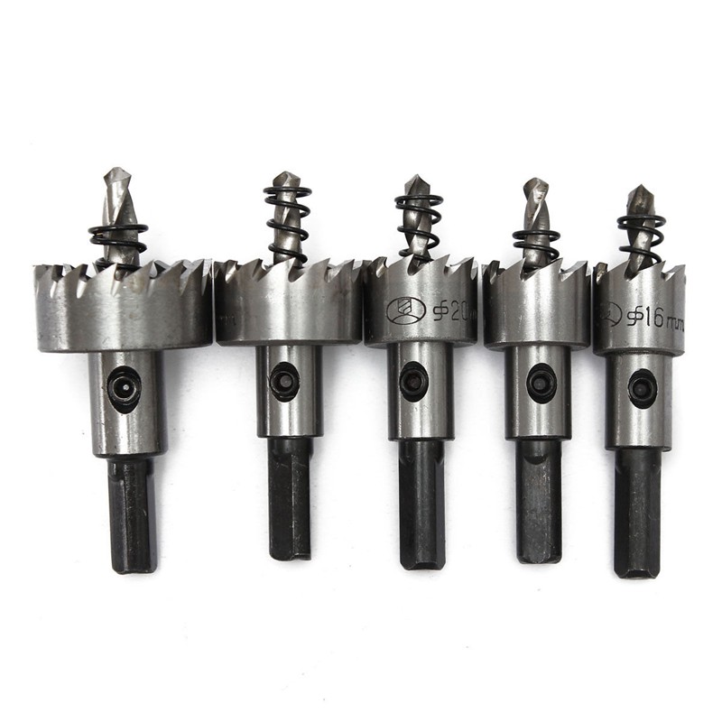 Set 5 Mũi Khoan Lỗ 16mm 18.5mm 20mm 25mm 30mm Bằng Thép Không Gỉ