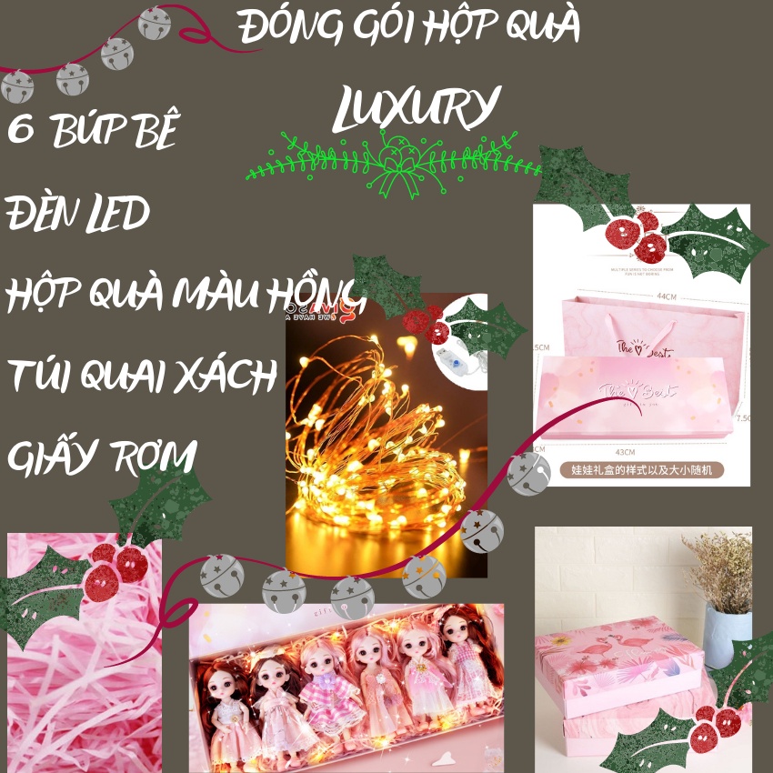 Đồ chơi búp bê barbie mini 16cm-Set 6 búp bê công chúa làm quà tặng giáng sinh noel ,sinh nhật bé gái-2KE KIDS