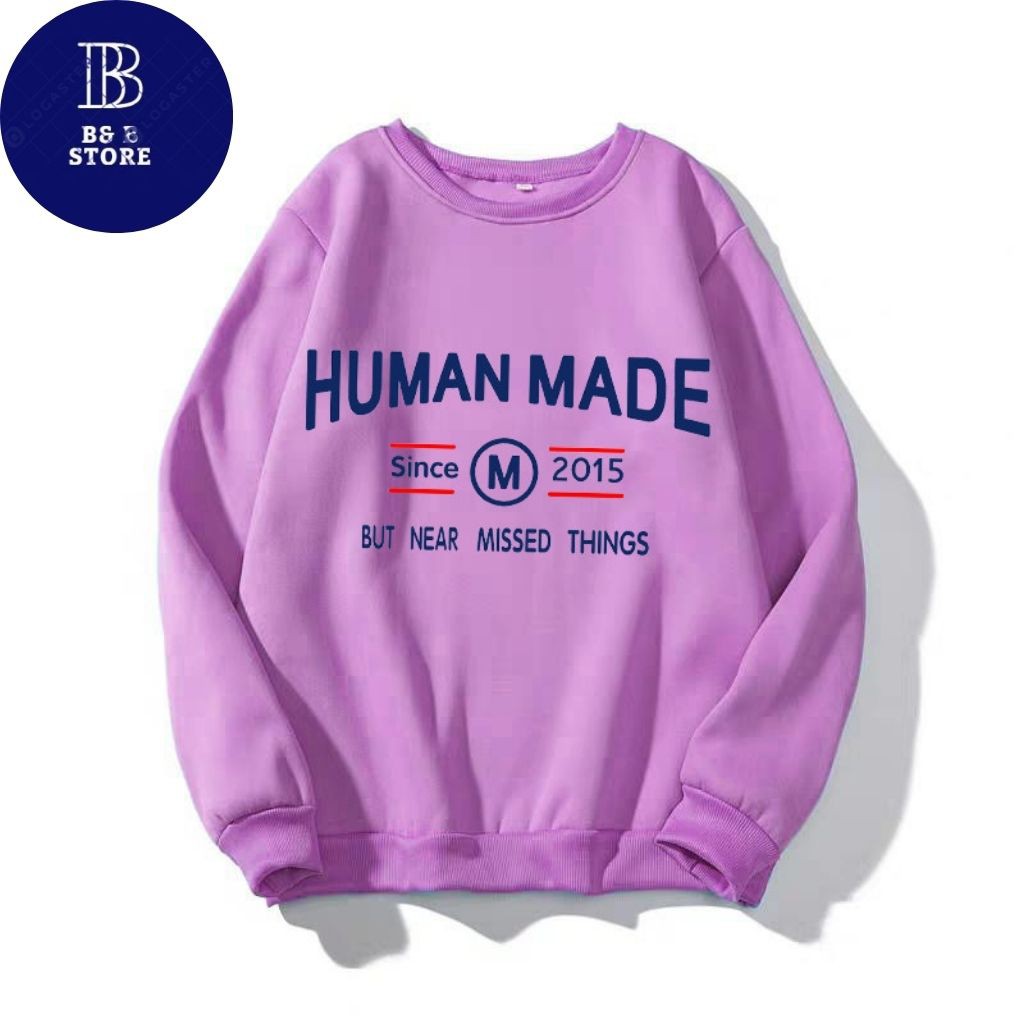 ÁO SWEATER NỈ UNISEX KHÔNG NÓN HUMAN MADE FORM DÀNH CHO CẢ NAM VÀ NỮ ÁO NỈ TAY DÀI CHẤT VẢI DÀY DẶN,GIỮ ẤM TỐT