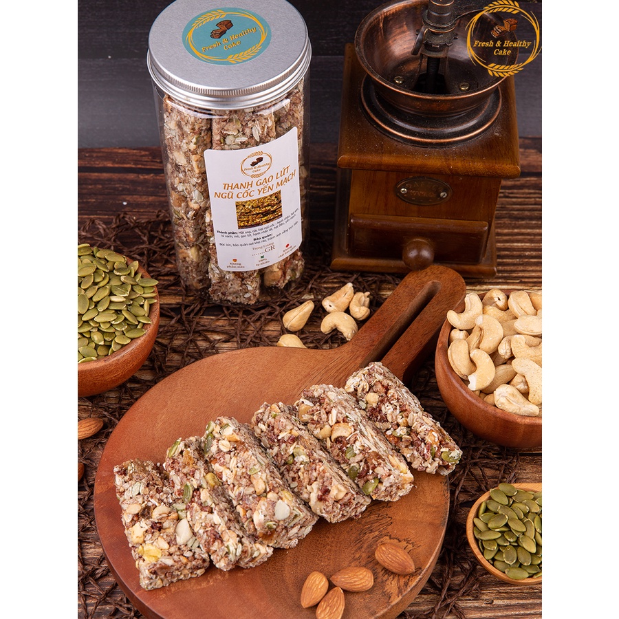 Thanh Gạo Lứt Ngũ Cốc Yến Mạch Healthy, ăn kiêng, giảm cân, đầy đủ chất dinh dưỡng, Nhà Fresh heallthy cake