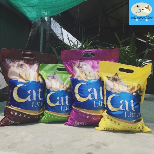 Cát Vệ Sinh Cho Mèo Thế Hệ Mới Luna Cat Litter, Cát Nhật Túi 8L, đủ mùi,vón tốt + tặng kèm xúc xích or pate súp thưởng