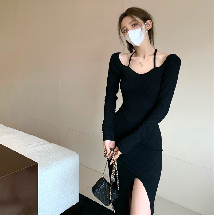 Đầm Midi Hai Dây Dáng Ôm Xẻ Tà Gợi Cảm Phong Cách Hàn Quốc Mới Dành Cho Bạn Nữ