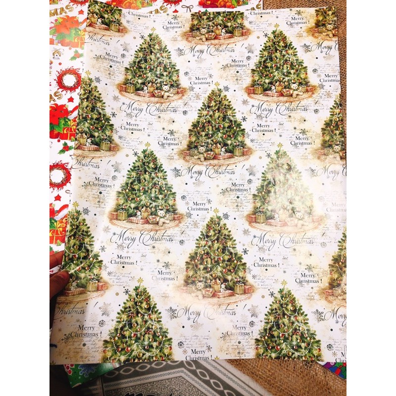 Giấy gói quà noel nhiều mẫu khổ 53*80cm - HN5
