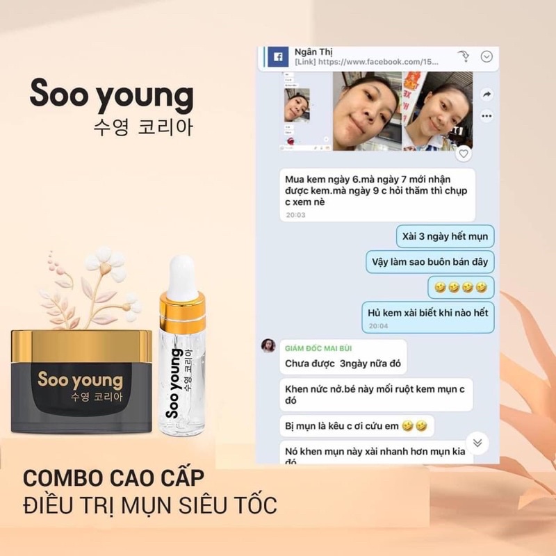 Bộ Kem Face Serum Mụn Soo Young