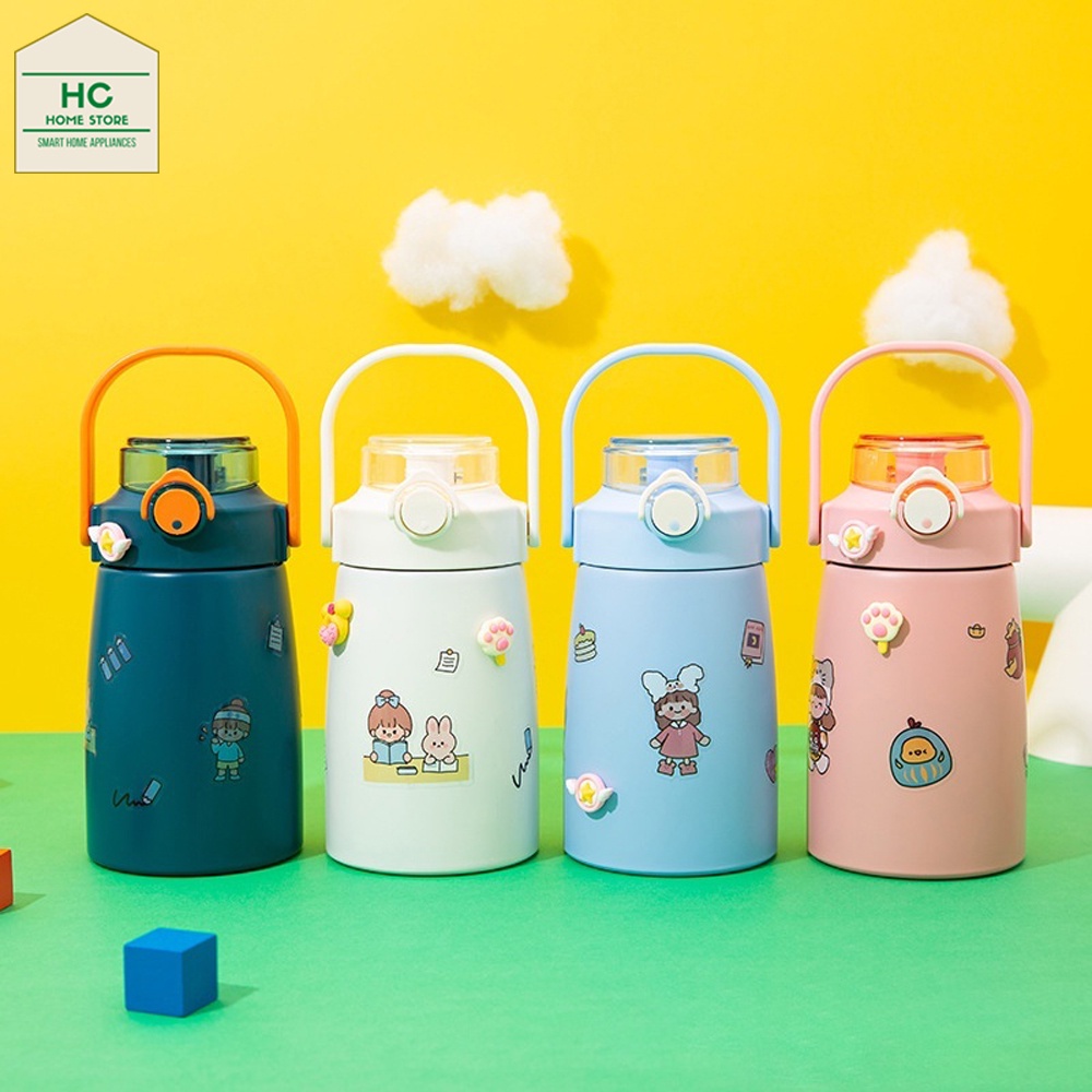 Bình giữ nhiệt 800ml có ống hút inox 304 không gỉ giữ nhiệt siêu lâu 12H