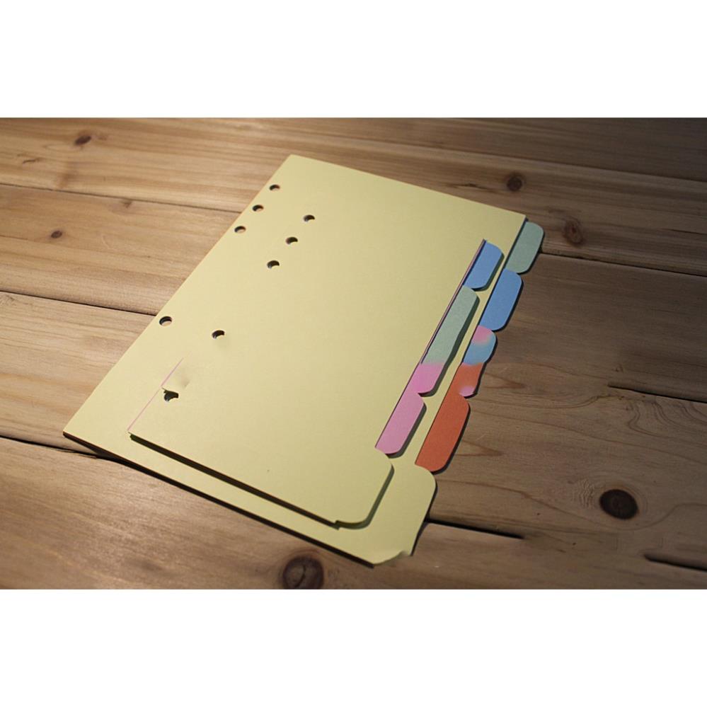 Bìa sổ còng binder MILASO tab phân trang 5 tờ A5 A6 6 lỗ 5 màu tiện dụng SN-001338