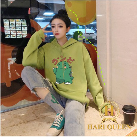 Áo hoodie khủng long vươn vai chữ nhật HARI0720