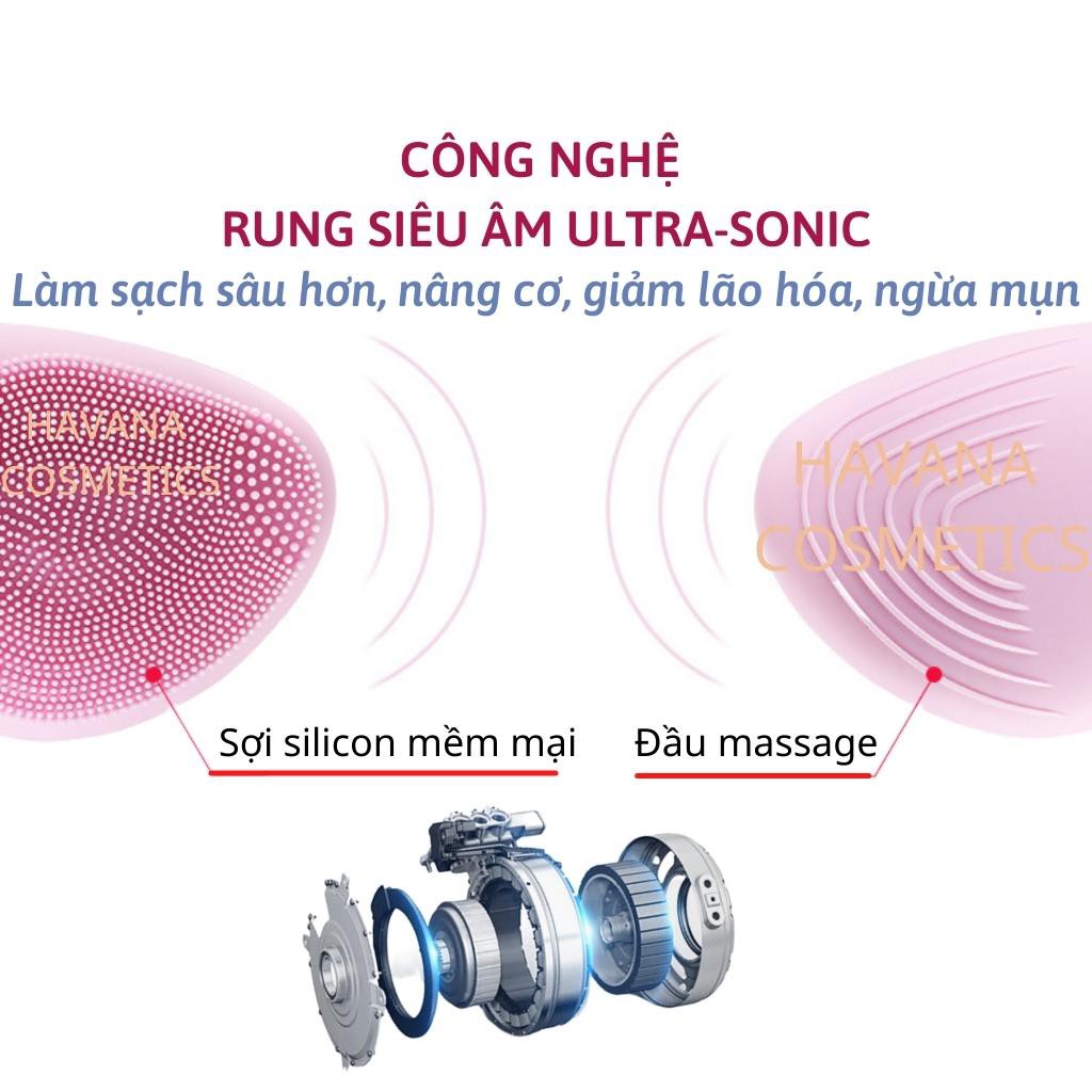 Máy rửa mặt Sonic Facial massage cầm tay mini chính hãng bảo hàng 1 đổi 1 - shop havana