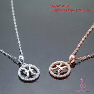 Dây chuyền bạc Ý 12 cung Hoàng đạo 925 Bạc Xinh - Cung Song Ngư P0164