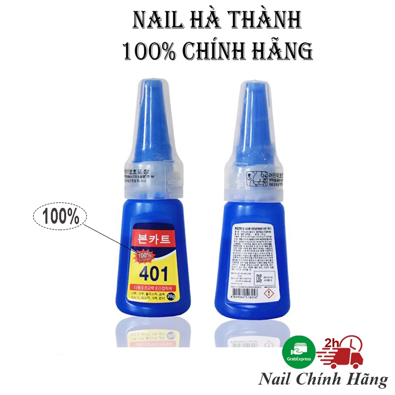 Keo 401 chính hãng, keo dán móng 401 loại 100% siêu chắc nail 20g