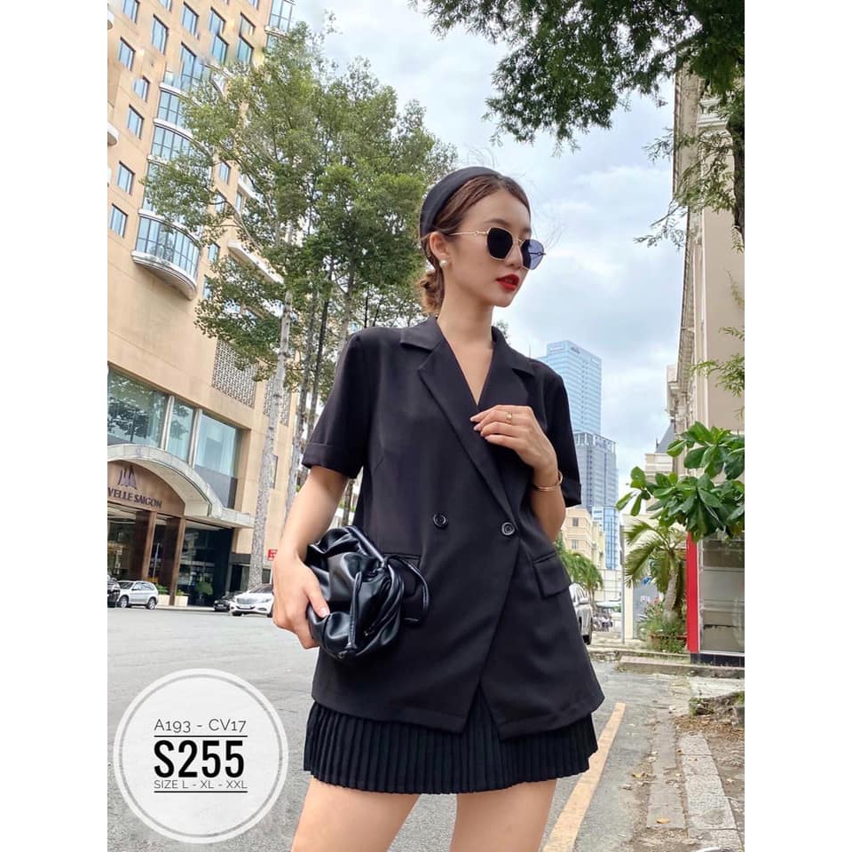 (Có Ảnh Thật ) BIGSIZE Set áo cổ vest blazer S255 (có bán lẻ áo cổ vest A193 + Chân váy dập li nhí CV17) Blazer | BigBuy360 - bigbuy360.vn