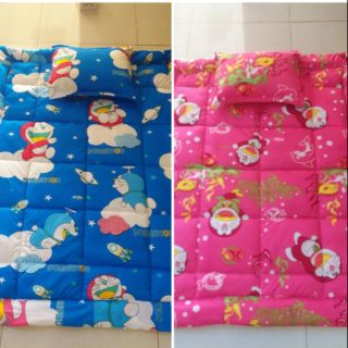 Combo 2 bộ nệm gối cho bé đi học. Gấp bỏ túi mang đi mang về giặt cho con sạch sẽ, dễ dàng