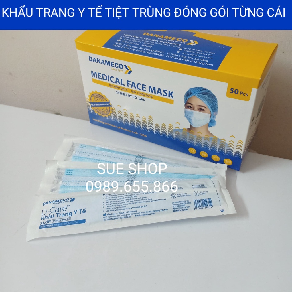 Khẩu trang DANAMECO tiệt trùng EO.GAS màng lọc cao cấp, đóng gói từng cái (GÓI 1 CÁI)