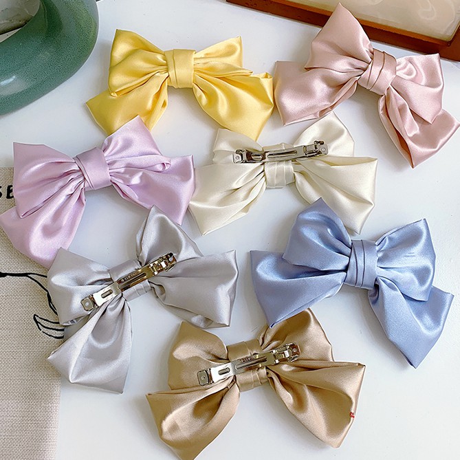 Kẹp Tóc Hình Nơ Đơn Giản Phong Cách Hàn Quốc Cho Bé Gái