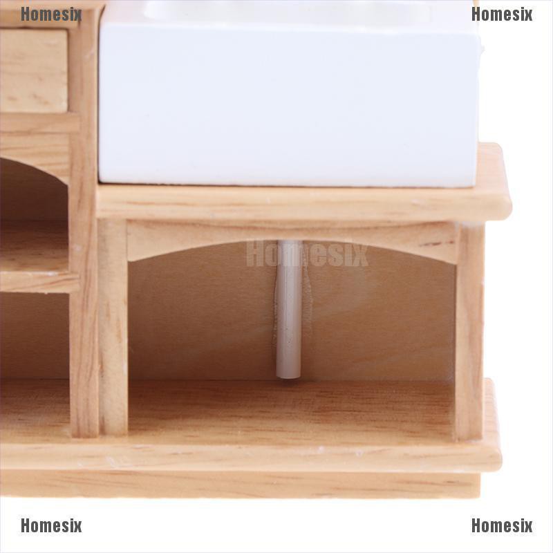 [HoMSI] 1:12 Wooden Dollhouse Furniture Basin Sink Cupboard Cupboard Cabinet SUU