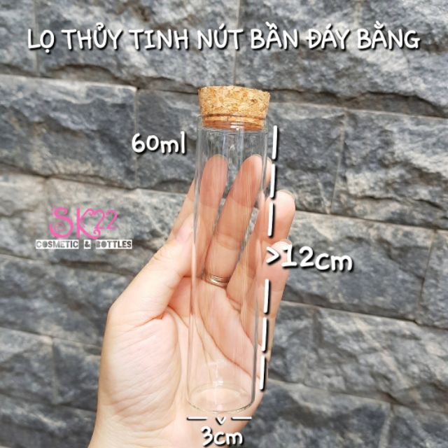 Nhiều sizeỐNG NGHIỆM THỦY TINH NÚT BẦN ĐÁY BẰNG