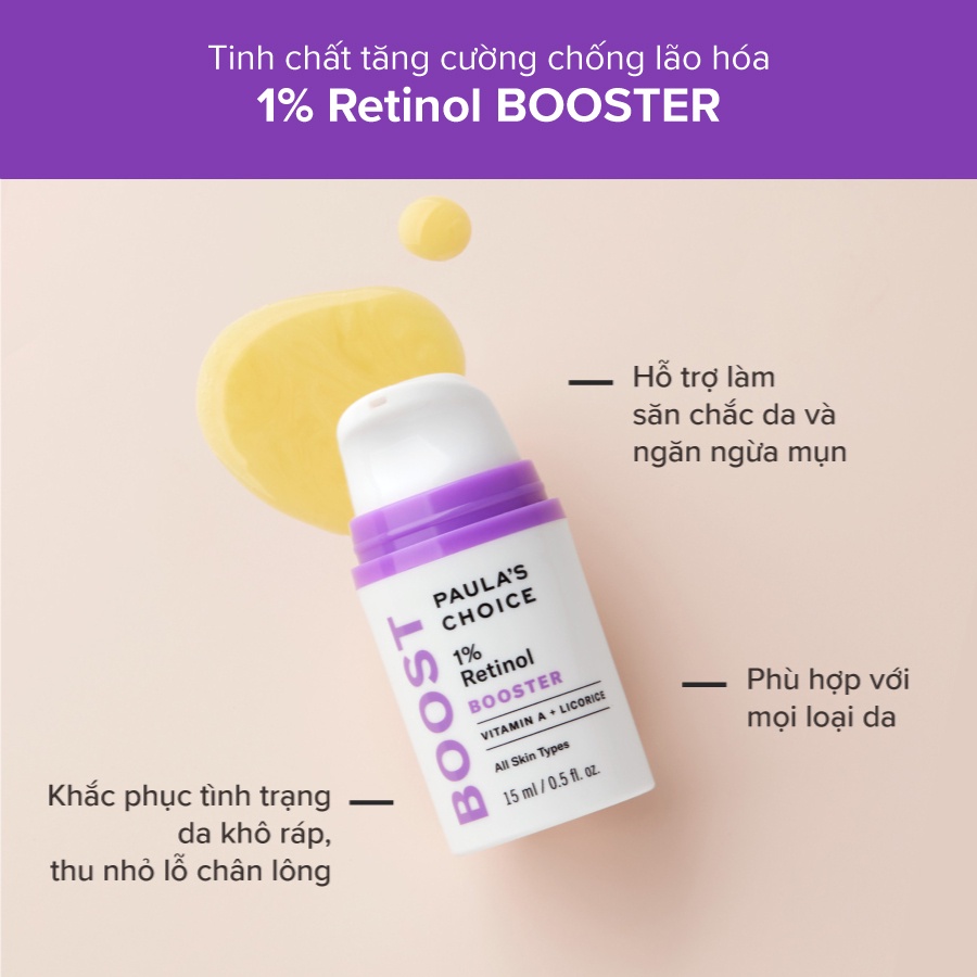 Tinh Chất 1% Retinol Booster Paula's Choice 15ml Chống Lão Hóa Đều Màu Da Cải Thiện Nếp Nhăn [HÀNG NHẬP KHẨU CHÍNH HÃNG]