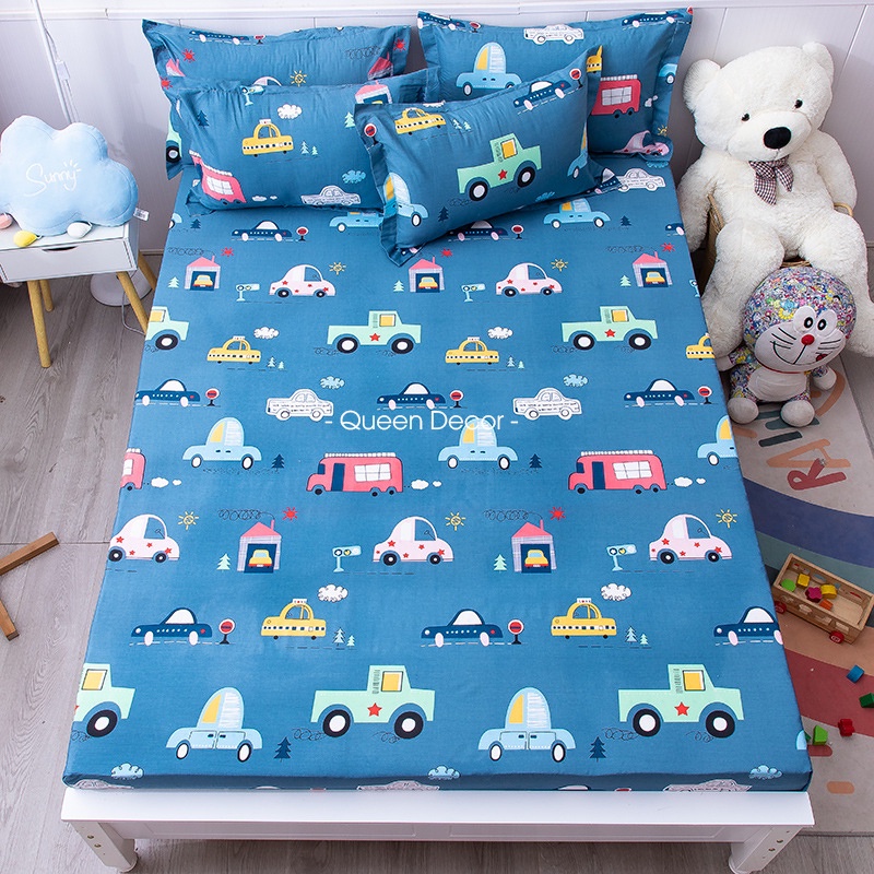 Bộ ga giường cotton poly, ga gối Kí Túc Xá kích thước 80x190cm, ga giường đơn, ga chun KTX | BigBuy360 - bigbuy360.vn