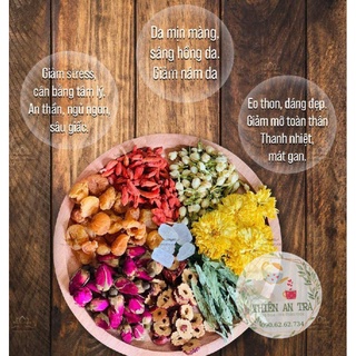 Trà Dưỡng Nhan 7 Vị THIÊN AN TRÀ,hoa hồng,hoa cúc,hoa nhài,long nhãn,kỉ tử,táo đỏ,cỏ ngọt,trà hoa,trà dưỡng nhan