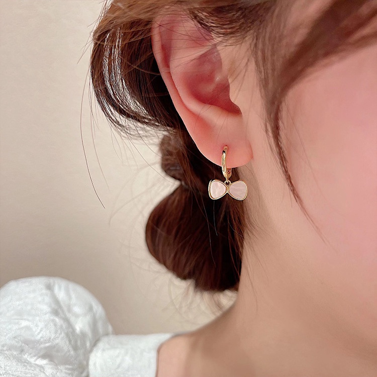 Bông Tai Hình Nơ Vỏ Sò Cao Cấp Thời Trang Mùa Hè Phong Cách Phương Tây Cho Nữ