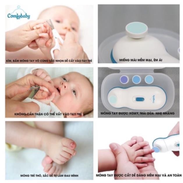 Máy dũa móng tay tự động cho trẻ Comfybaby ME4450, cắt móng tay an toàn cho bé, mài móng tay cho trẻ sơ sinh