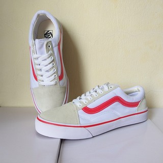 🎁[Sale off] Giày thể thao old skool 8 kẻ sọc đỏ ( Mũi Da Lộn Xịn)