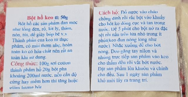 Bột hồ sản phẩm đan móc