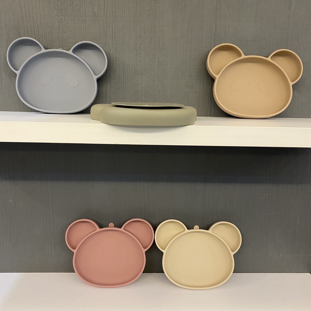 Khay Ăn Dặm Cho Bé Chính Hãng Bar-Rot FOOD TRAY Hình Gấu Với Chất Liệu Silicon Cao Cấp Cực Kỳ An Toàn