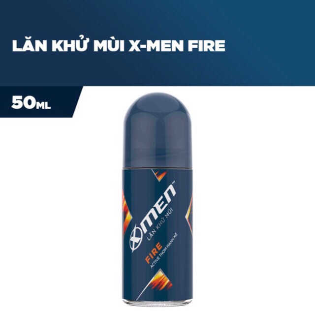 Lăn khử mùi X-Men Fire Active thơm mạnh mẽ 50ml