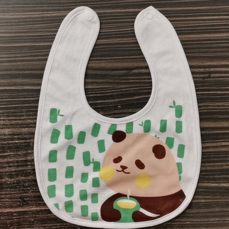 Yếm Ăn Cotton Chống Nước Có Nút Chống Bẩn Cho Bé Sơ Sinh