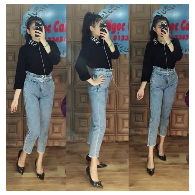 QUẦN JEAN NỮ BAGGY CÓ KÈM DÂY LƯNG CỰC ĐẸP 2895