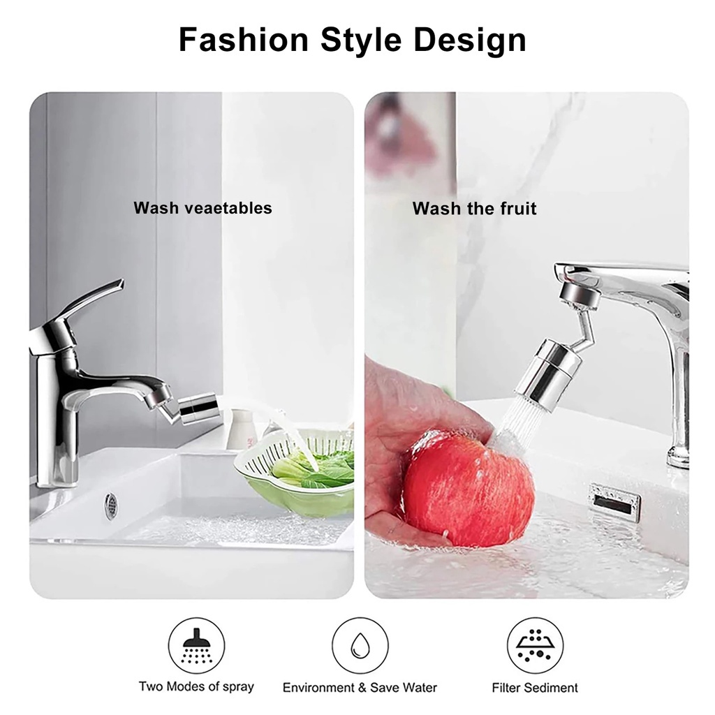 Đầu Vòi Lọc Nước Xoay 720 Chống Bắn Tung Tóe Tiết Kiệm Nước