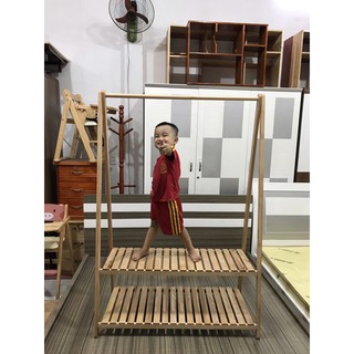 Kệ Treo Quần Áo Gỗ Sồi Nga ( ngang 1m )