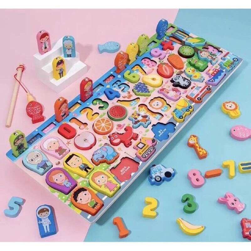 Bộ câu cá gỗ 63 chi tiết - bộ đồ chơi cho bé