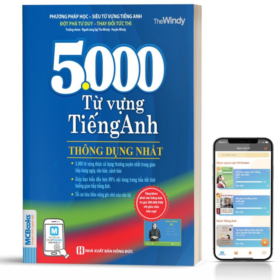 Sách - 5000 Từ Vựng Tiếng Anh Thông Dụng Nhất Dành Cho Người Học Cơ Bản-Học Kèm App [MCBooks]