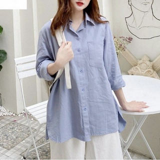Áo Sơmi Trơn Túi Trái Basic Chất Thô Dày Dặn