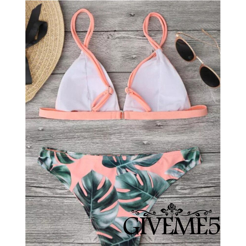 Bộ bikini họa tiết in hoa lá trẻ trung cho nữ | BigBuy360 - bigbuy360.vn