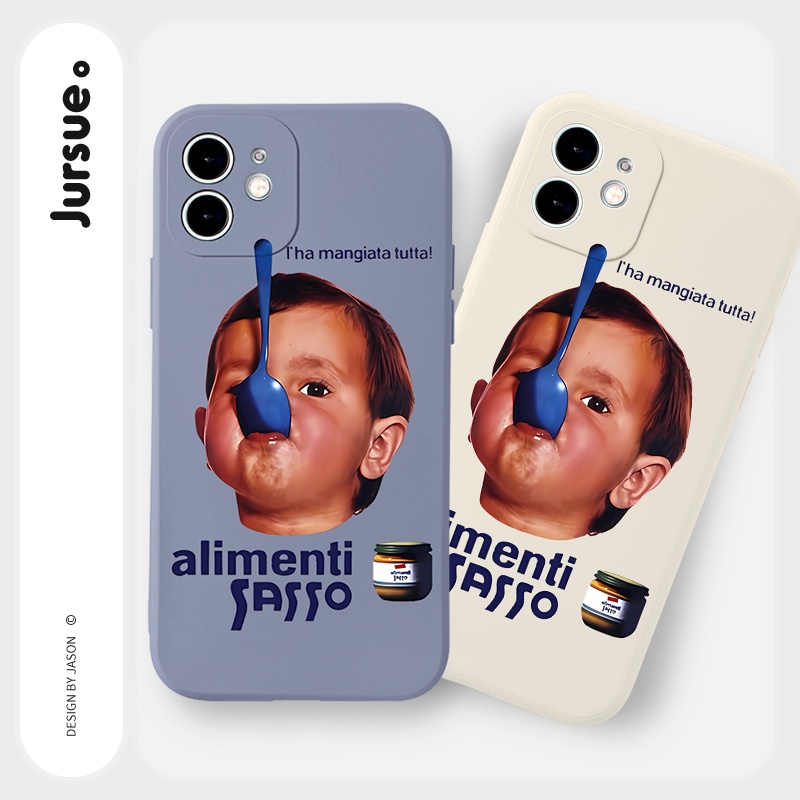 Ốp lưng JURSUE mềm viền vuông hình độc lạ cho iPhone 13 12 11 Pro Max SE 2020 X XR XS 8 7 ip 6S 6 Plus kute Y2068