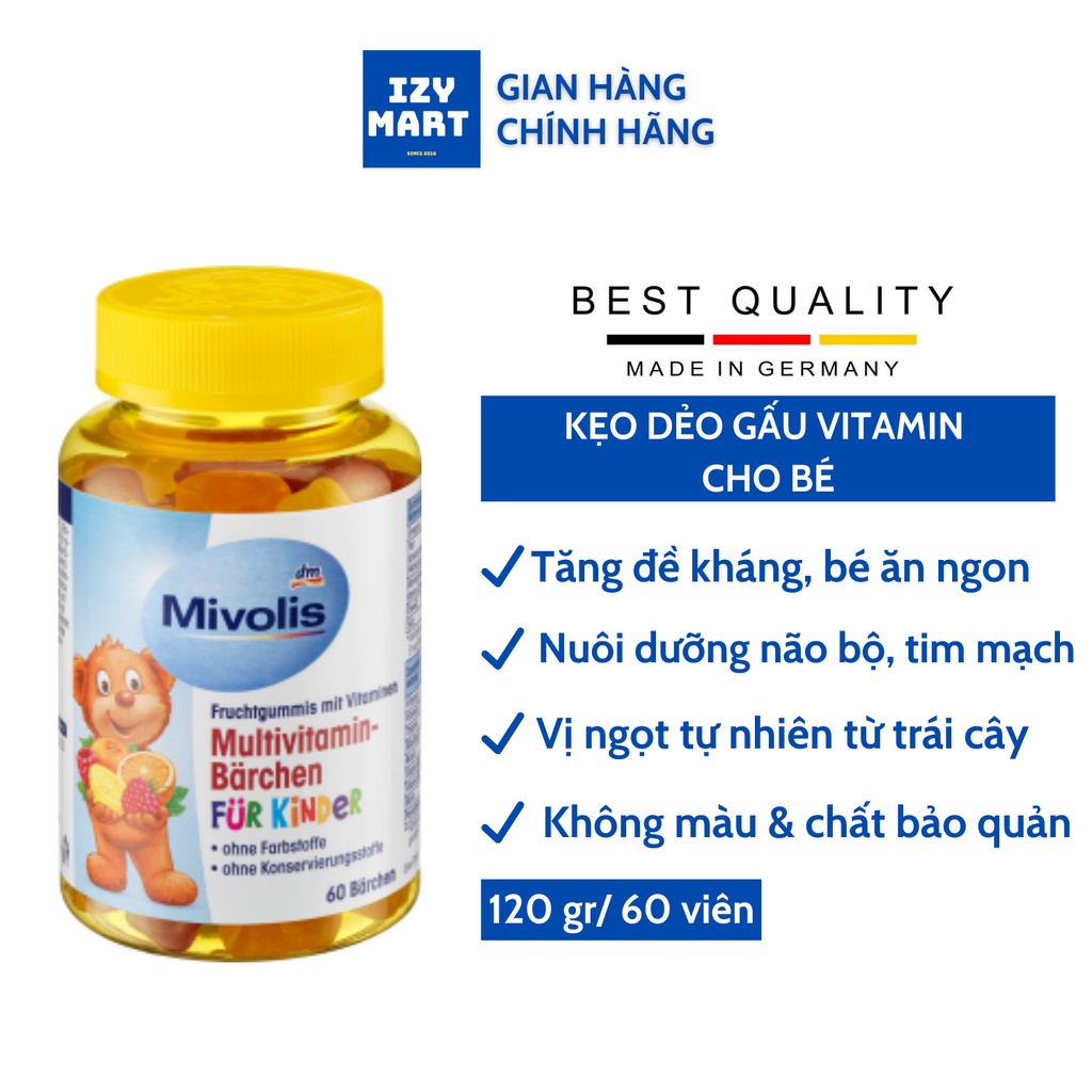 Kẹo dẻo gấu Vitamin cho bé Mivolis