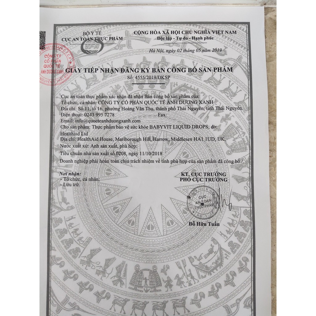 Vitamin khoáng chất tăng sức đề kháng BABYVIT HEALTHAID 25ML