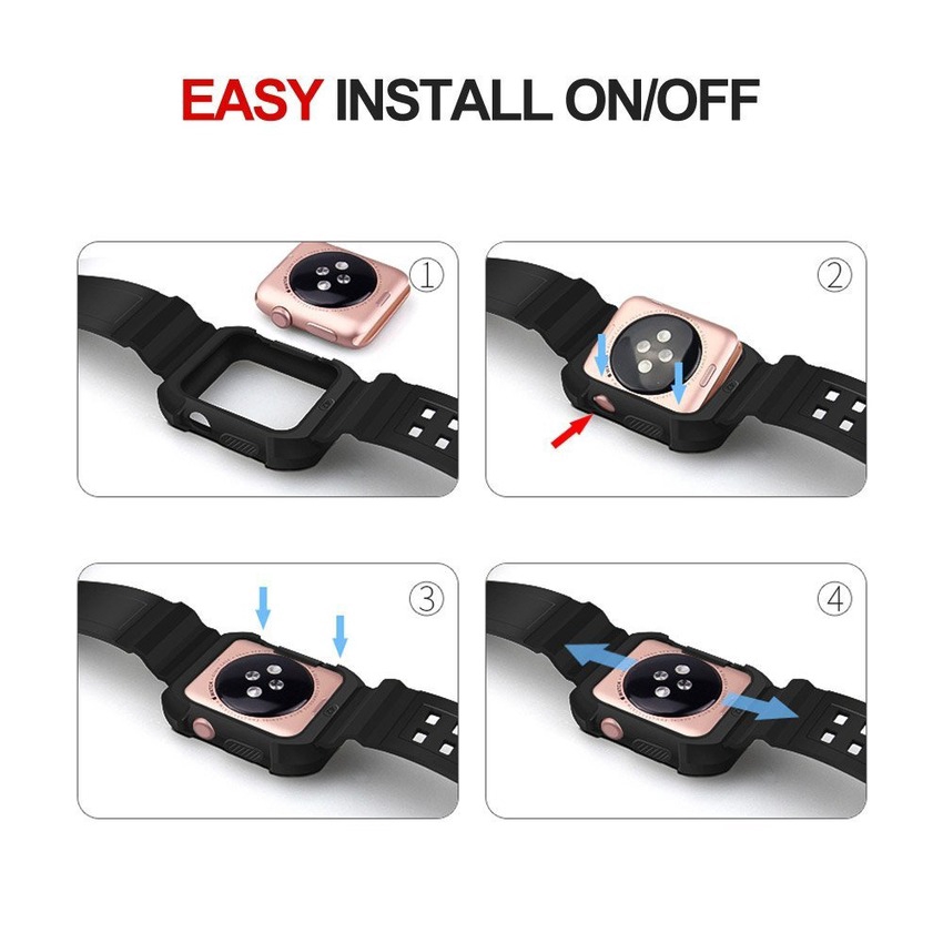 Dây Đeo Đồng Hồ Thể Thao Bằng Silicon Chống Thấm Nước Cho Apple Watch 38mm 42mm Series 3 2 1