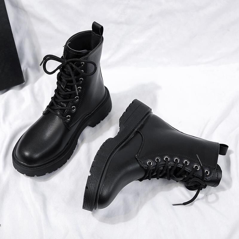 Giày Bốt Martin Màu Đen Thời Trang Cá Tính Cho Nữ