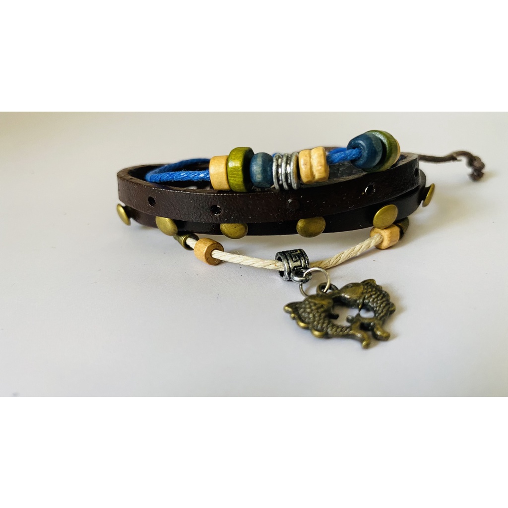 Vòng đeo tay da phong cách cổ điển, cá tính cho nam và nữ